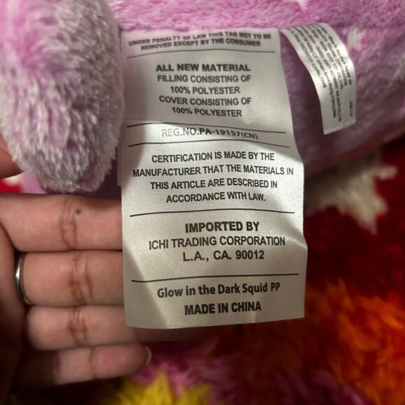 Glow in The Dark Squid PP Plush Pillow - Picture 3 of 3